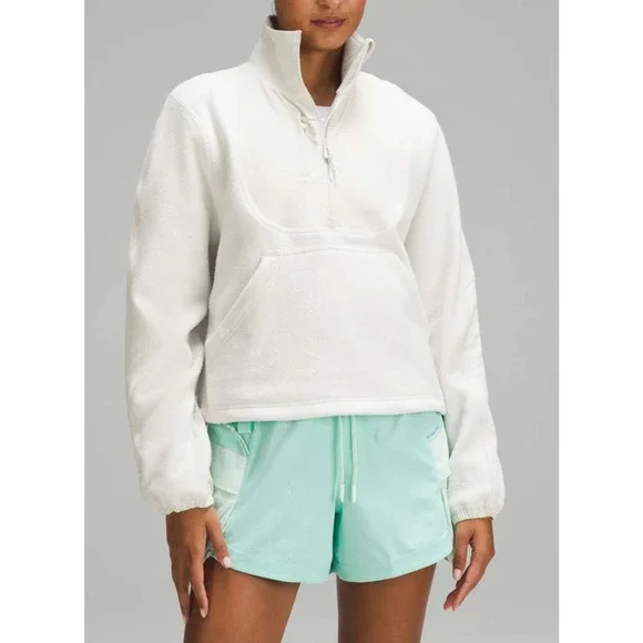 Lululemon Fleece Ripstop Hiking Pullover Women's Size 6 Bone Mockneck Sweatshirt - Picture 1 of 16